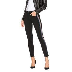 MOTHER High Waisted Looker Ankle Fray Jeans in Guilty Glitter Racer size 25 NWT